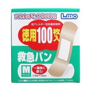 【絆創膏】(一般医療機器)エルモ救急絆創膏 Ｍサイズ 100枚